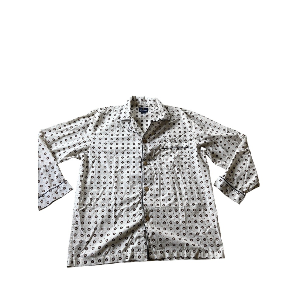 Stafford Mens Pajama Shirt XL Geometric Medallion Print Sleepwear Top